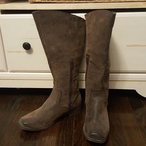 Rampage Tall Brown Distressed Boots NWOT